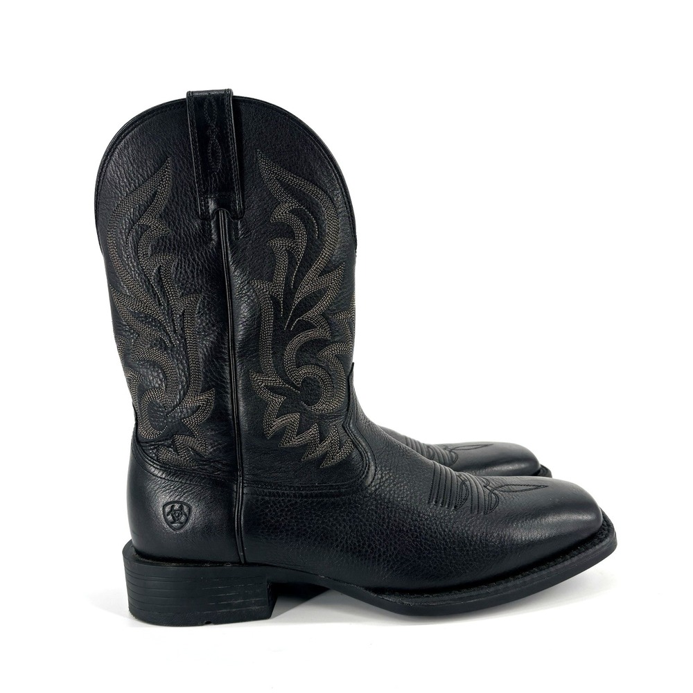 Ariat Cowboy Boots Mens 10.5 Black Leather Slim Zip Ultra Deertan Western